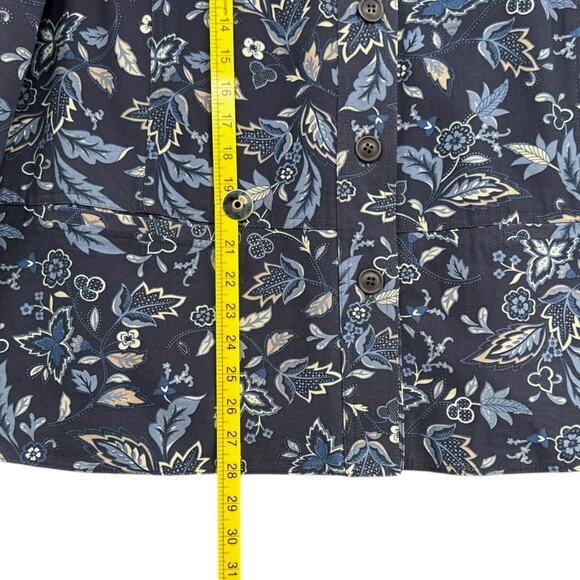 Appleseeds Blue Floral‎ Print Cottage Button Front Long Sleeves Denim Jacket 24W - Picture 6 of 7